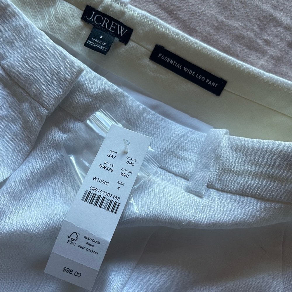 J.Crew Wide Leg Pants in Crisp White